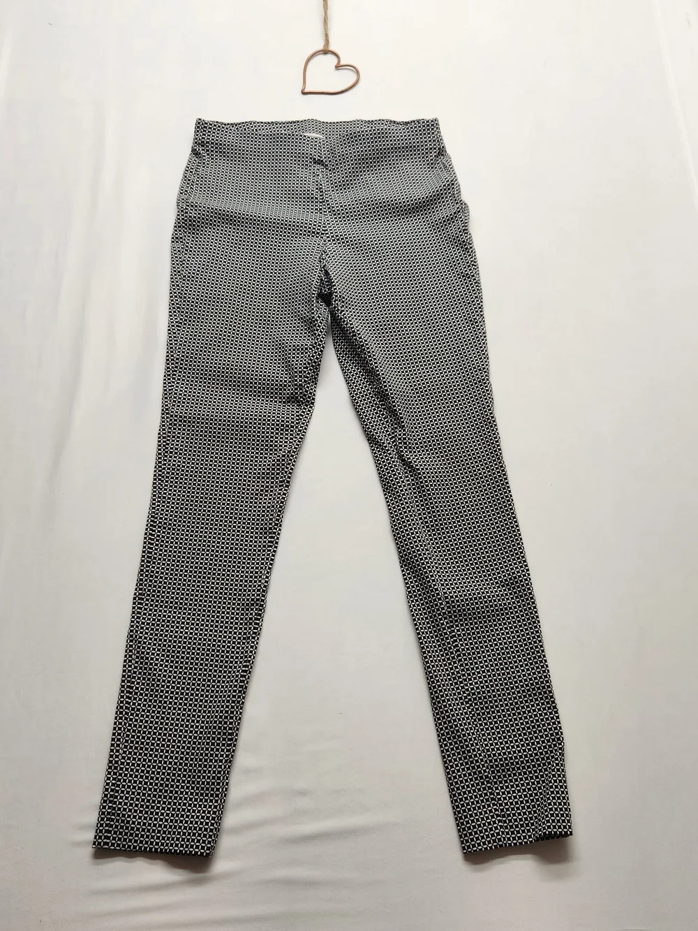 ⭐️Michael Kors Black White Geometric Slim leg Ankle Pants Medium Stretch Office